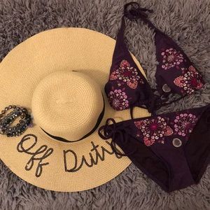 Target Purple Beaded 2 Piece Bikini Size S